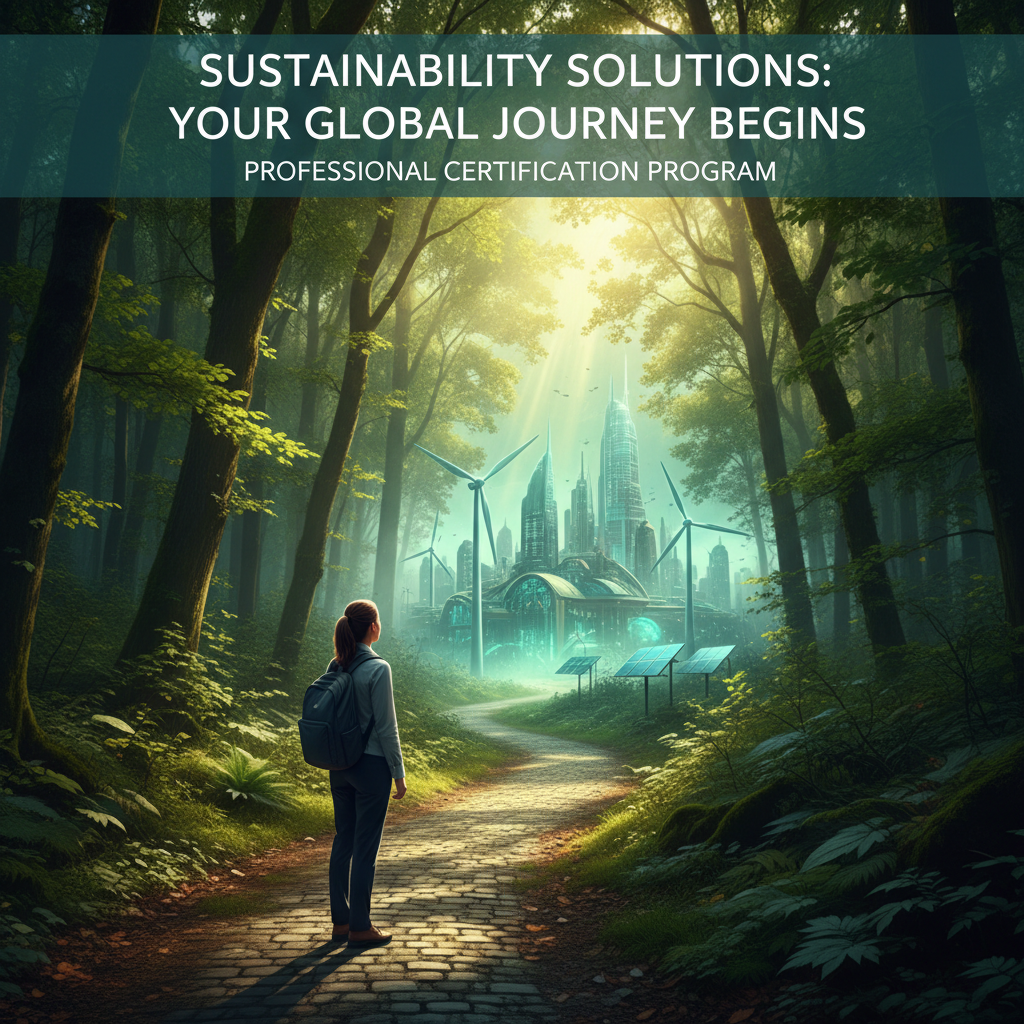 Person standing at the beginning of a winding path through a lush green forest, symbolising the start of a sustainability journey toward a brighter future